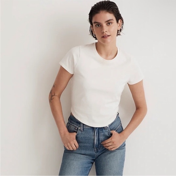 Madewell Tops - Madewell NWT heavyweight crewneck jersey tee lighthouse